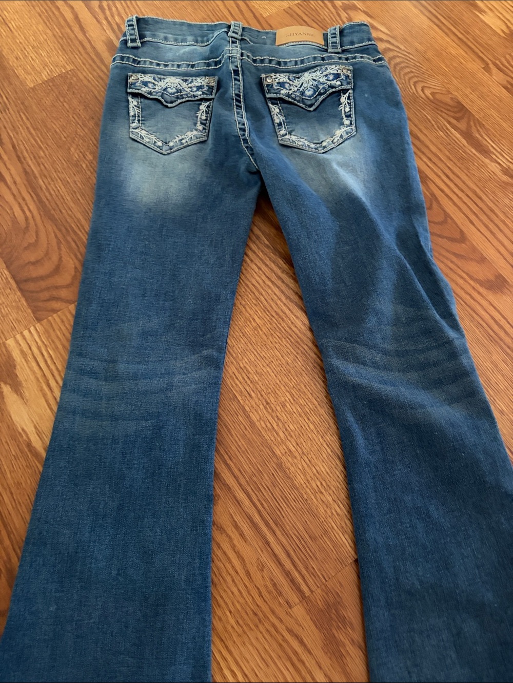 Shyanne Medium Blue Flare Jeans with Embroidered Back Pockets